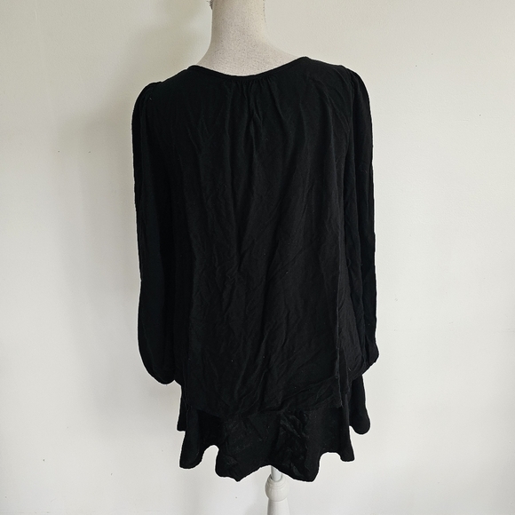 Free People "Beck" Black Tiered Mini Dress - Picture 6 of 9